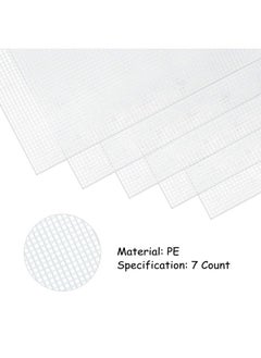 Pllieay 5 Pieces 7 Count Plastic Mesh Canvas Sheets For Embroidery Acrylic Yarn Crafting Knit And Crochet Projects Make Aquarium Dividers(10.2 X 13.2 Inch Come With 4 Pieces Weaving Needles)  - Image 2