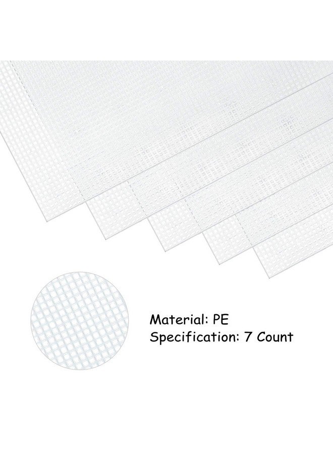 بليلي 5 قطع 7 قطع من أوراق القماش الشبكية البلاستيكية لتطريز خيوط الأكريليك ومشاريع الكروشيه لصنع فواصل لحوض السمك (10.2 × 13.2 بوصة تأتي مع 4 قطع من إبر النسيج) - Image 2
