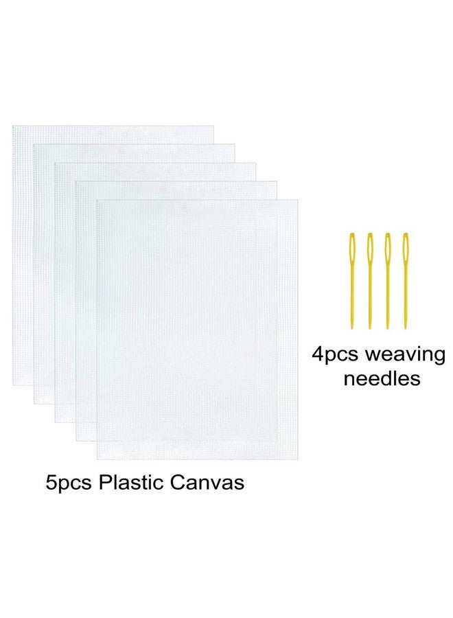 بليلي 5 قطع 7 قطع من أوراق القماش الشبكية البلاستيكية لتطريز خيوط الأكريليك ومشاريع الكروشيه لصنع فواصل لحوض السمك (10.2 × 13.2 بوصة تأتي مع 4 قطع من إبر النسيج) - Image 4