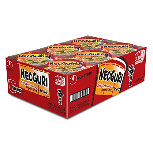 Nongshim Ramen Noodles, Gourmet Instant Ramen cup, Premium Microwavable Noodle Soup, Neoguri Spicy Seafood, 2.64 Ounce (Pack of 6) - Image 2
