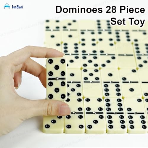 FunBlast Dominoes Set – 28 Pieces Double Six Ivory Dominoes 28 Piece Set Toy – 6 Dot Dominoes Match & Educational Game Up to 2-4 Players - Image 4