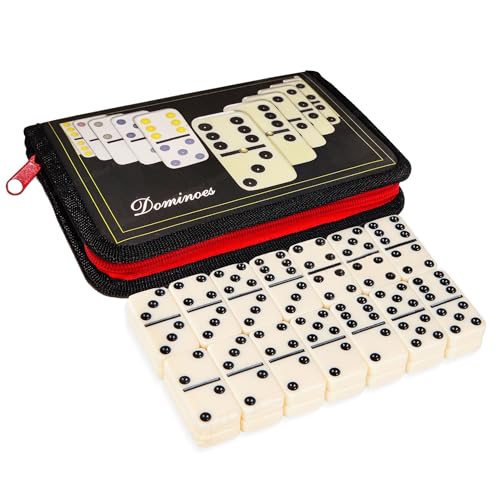 FunBlast Dominoes Set – 28 Pieces Double Six Ivory Dominoes 28 Piece Set Toy – 6 Dot Dominoes Match & Educational Game Up to 2-4 Players - Image 1