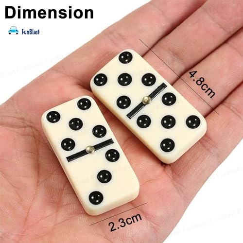 FunBlast Dominoes Set – 28 Pieces Double Six Ivory Dominoes 28 Piece Set Toy – 6 Dot Dominoes Match & Educational Game Up to 2-4 Players - Image 2