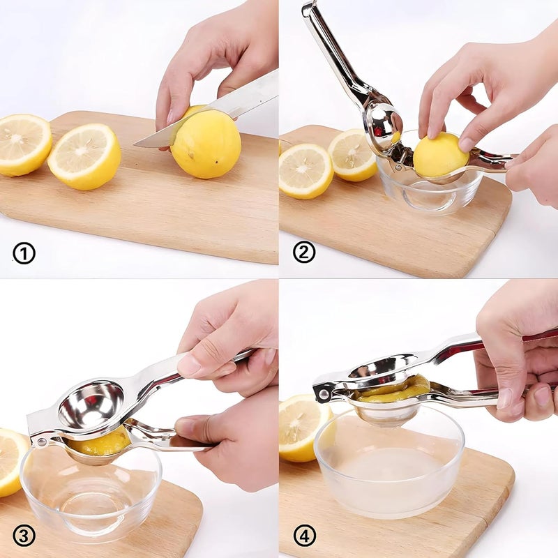UPDESH Stainless Steel Lemon Squeezer with Attached Bottle Opener Silver - Image 4