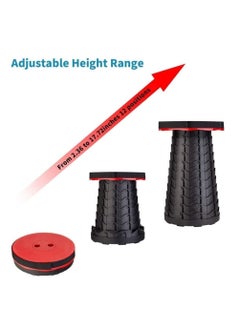 ELTRAZONE Upgraded-Portable Collapsible Folding Stool, Retractable Telescoping Foldable Camping Stool for Adults for Outdoor Fishing Hiking Gardening Travel BBQ (Red)  - Image 5