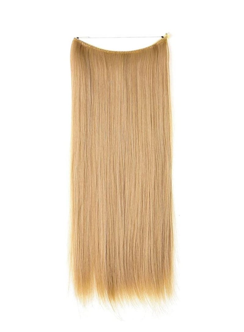 إستيل وصلات شعر مستقيمة خفيفة العسل أشقر اصطناعي 3.2 أوقية عصابة رأس سلكية سرية للنساء ألياف مقاومة للحرارة بدون مشبك - Image 2