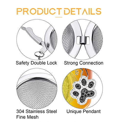 NSTaygate Loose Tea Steeper 2pcs Tea Ball Cute Tea Infuser Tea Diffusers for Loose Tea Black and White Diamond Dog Paw Pendant Tea Leaf Strainer for Loose Tea Gifts for Girls Women Couple - Image 4