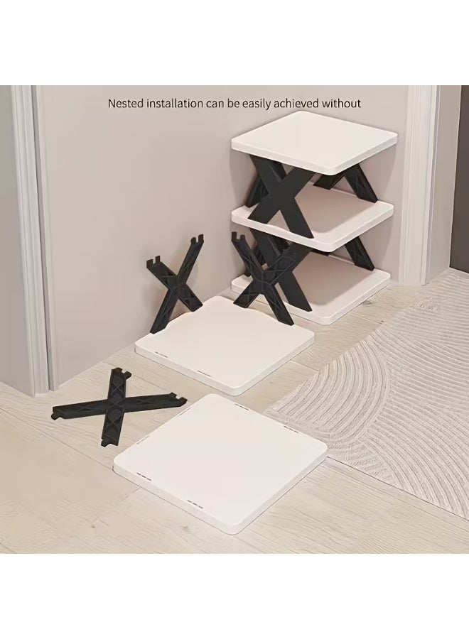 رف أحذية رأسي مكون من 9 طبقات، منظم تخزين أحذية قابل للطي وموفر للمساحة للمدخل والخزانة وغرفة النوم - خفيف الوزن، ومستقر، وصديق للبيئة، وتصميم قابل للتكديس بحرية للمساحات الصغيرة - Image 2