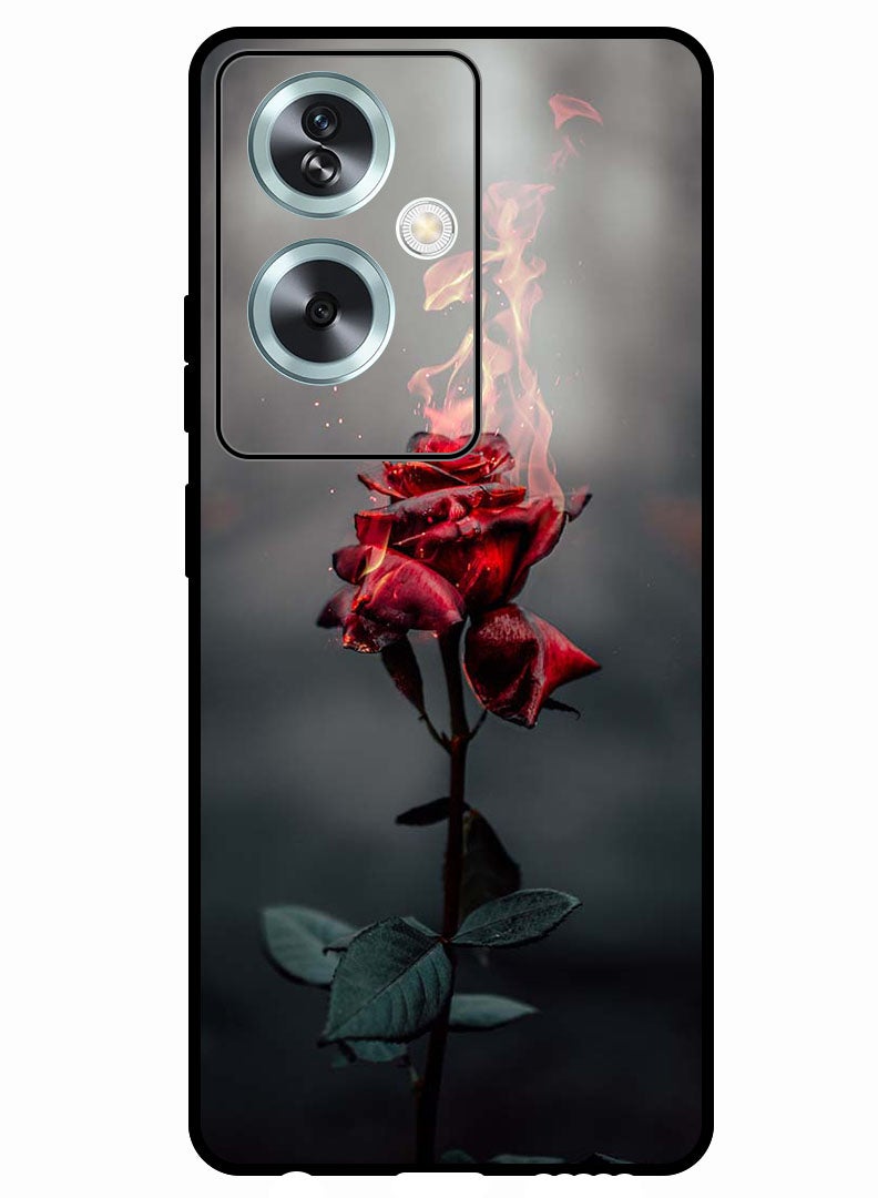 Theodor Protective Case Anti Scratch Shock Proof Bumper Cover For Oppo A79 5G Burning Red Rose - Image 1