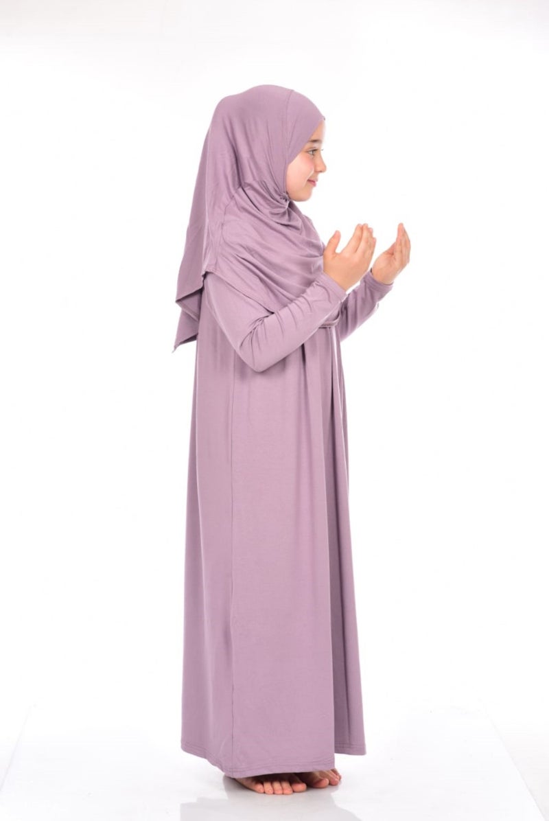 Ihvan Online Practical Children's Prayer Dress 8-12 Years Old Rose