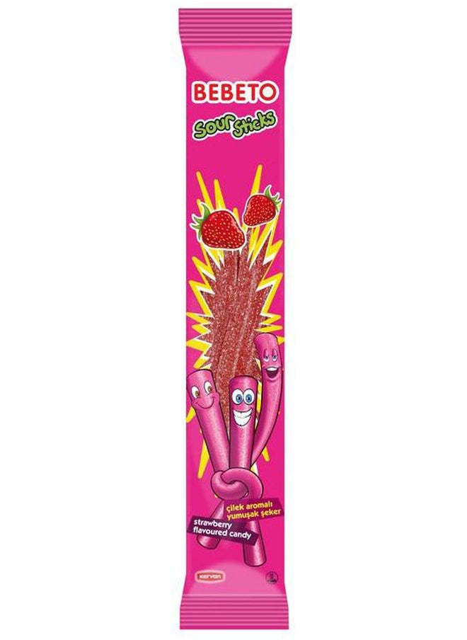 Bebeto Strawberry Sour Sticks Candy - 30 grams 