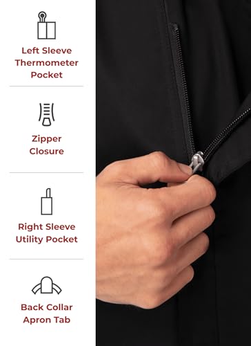 Chef Works Men's Springfield Chef Coat, Black, XX-Large - Image 4