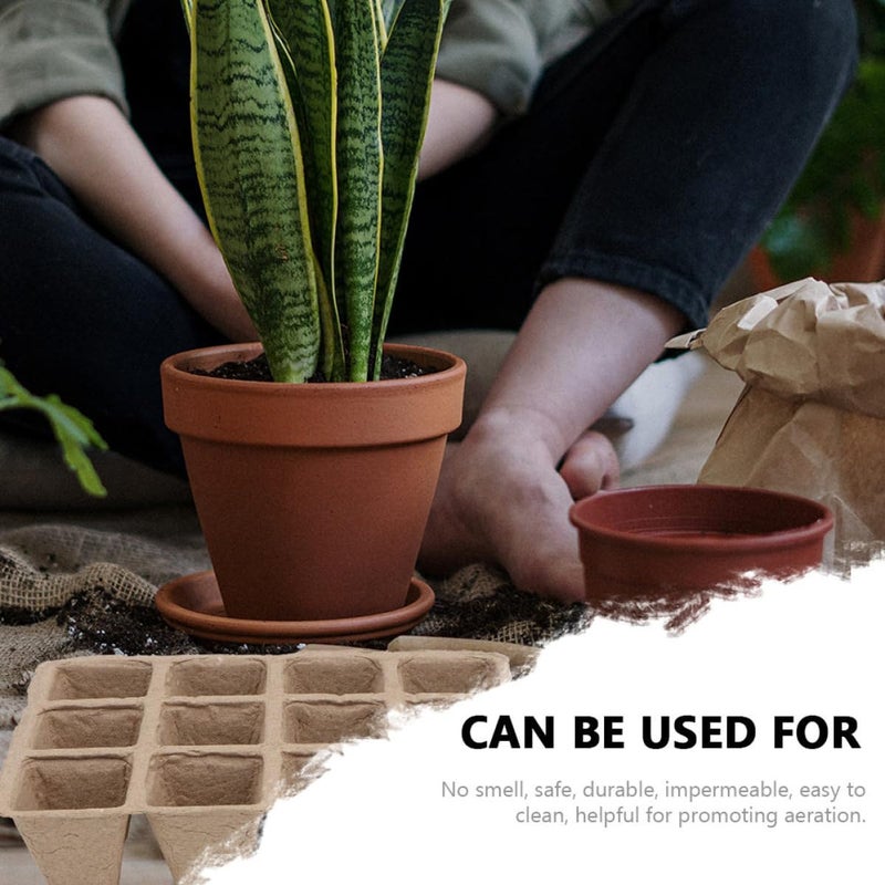 Biodegradable Square Peat Pots 12 Pack with Labels and Transplanter for Seedling Germination - Image 4