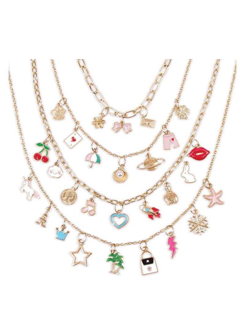 Make It Real Make It Real: Handful of Charm - 70 pc DIY Jewelry Set, 4 Chain Lengths, Design & Create, Charm Necklace & Bracelet Craft Kit, Girls & Kids Age 8+  - Image 5