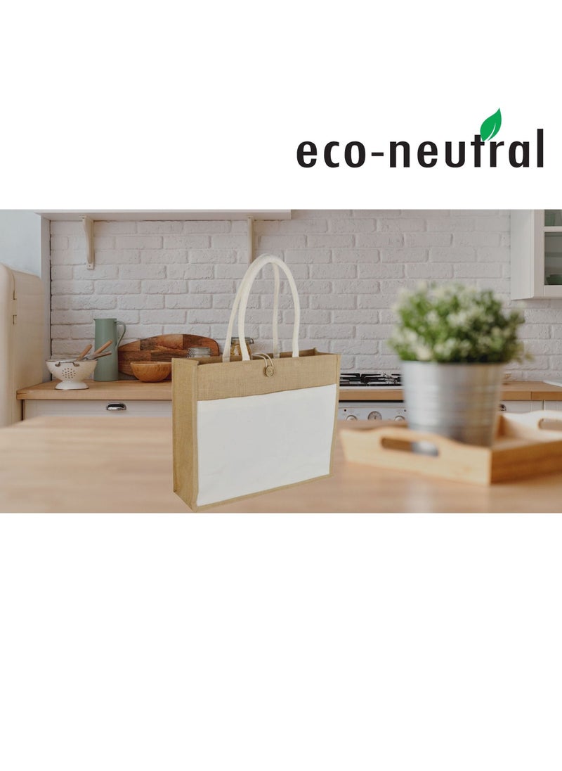 Eco-neutral Shopping Tote Bag with Canvas Front Pocket  - Image 2