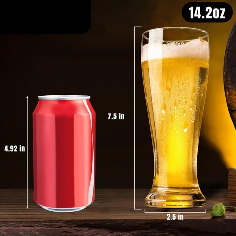 PARACITY Beer Glasses 14 oz, Pint Glasses Set of 2, Pilsner Wheat Beer Glasses, Glasses Drinking Set, Glassware Gift for Men - Image 2
