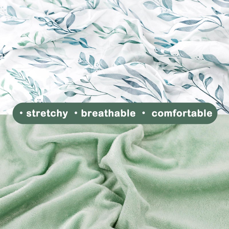 DILIMI Nursing Pillow Cover, Soft Stretchy Nursing Cover for Breastfeeding Pillow, 1 Pack Reversible Removable Slipcover for Baby Boy and Girls, Green Leaf - Image 2