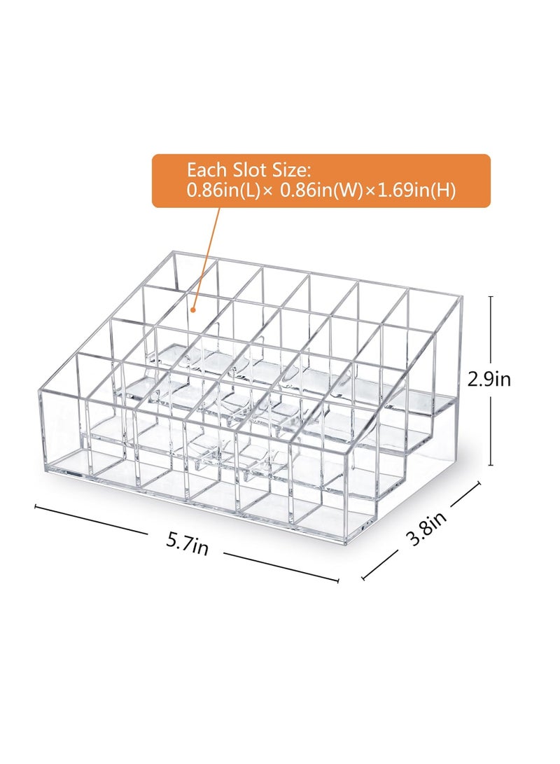 Generic Lipstick small transparent plastic compact lip gloss holder, 24 slots  - Image 2