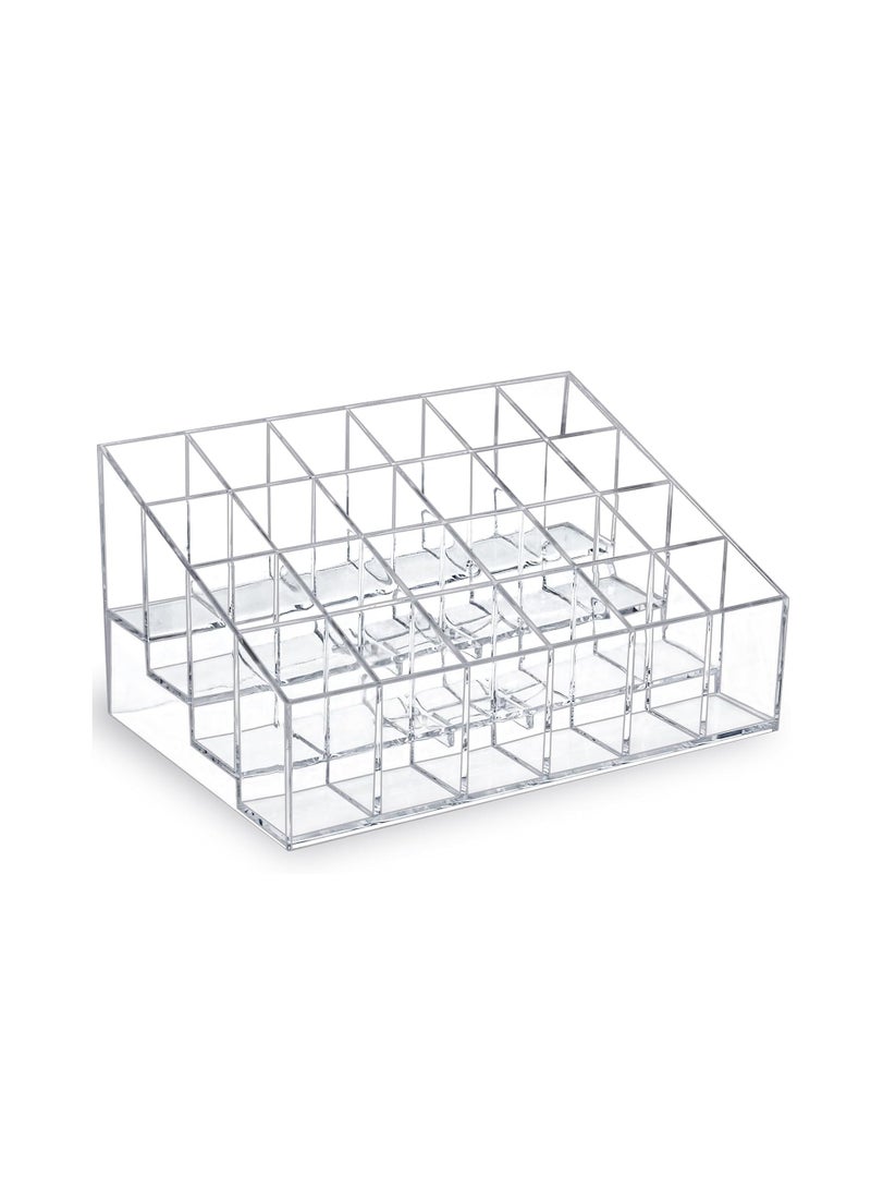 Generic Lipstick small transparent plastic compact lip gloss holder, 24 slots  - Image 1