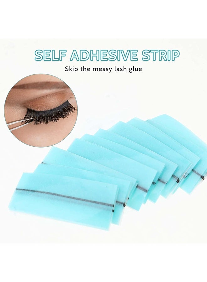 40 PCS Self-Adhesive Eyelashes Jelly Strips, Strong-Hold False Lashes Adhesive Strips, Waterproof Self-Adhesive Eyelash Glue Strips, Reusable Lash Glue Strip - Image 2