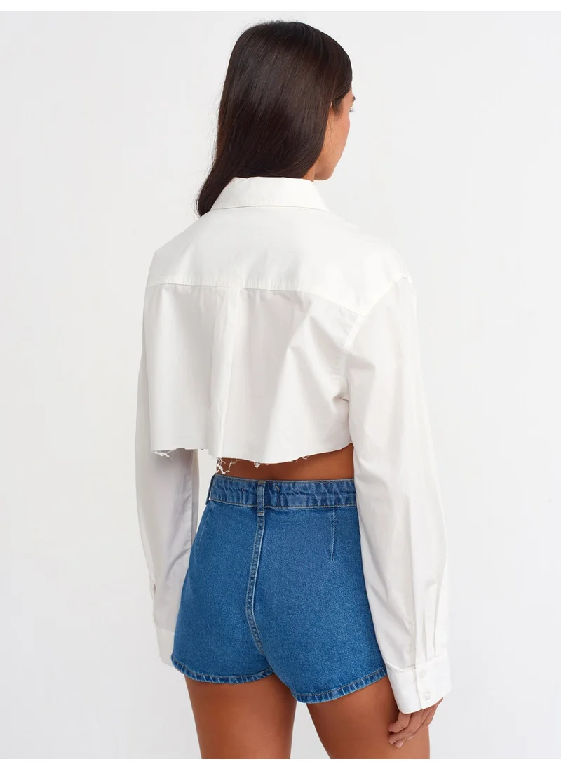 ديلفين 70864 Pleated Denim Short Skirt-Blue