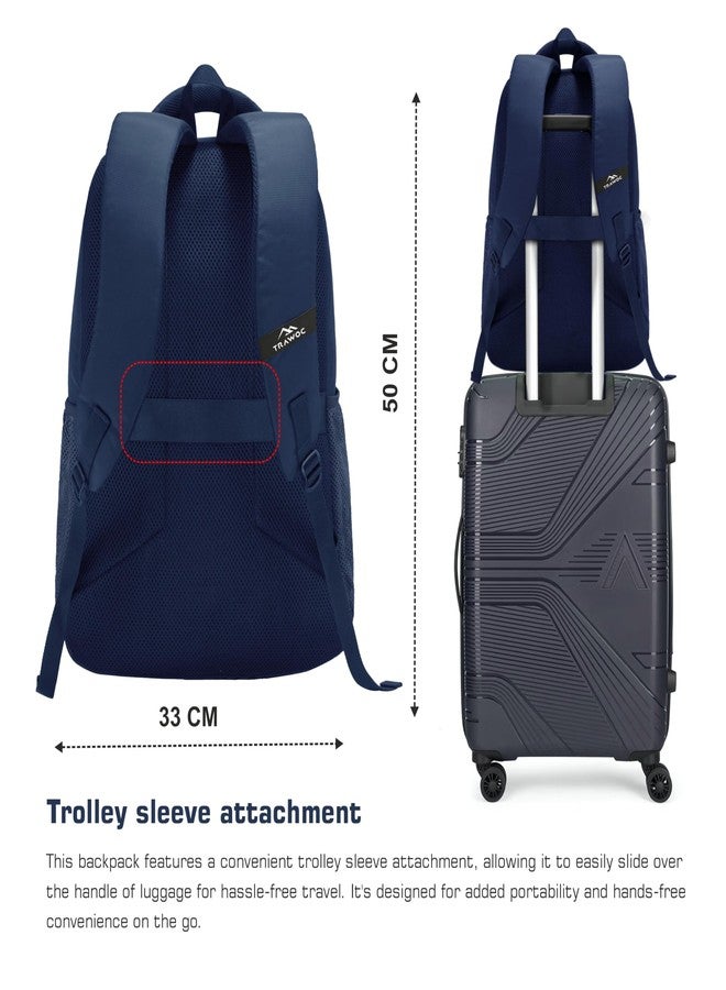TRAWOC 35L Laptop Backpack TPB05 | Office & Travel Bag with 16-Inch Padded Laptop Compartment, USB Charging Port- 3-Year Warranty, Navyblue - Image 3