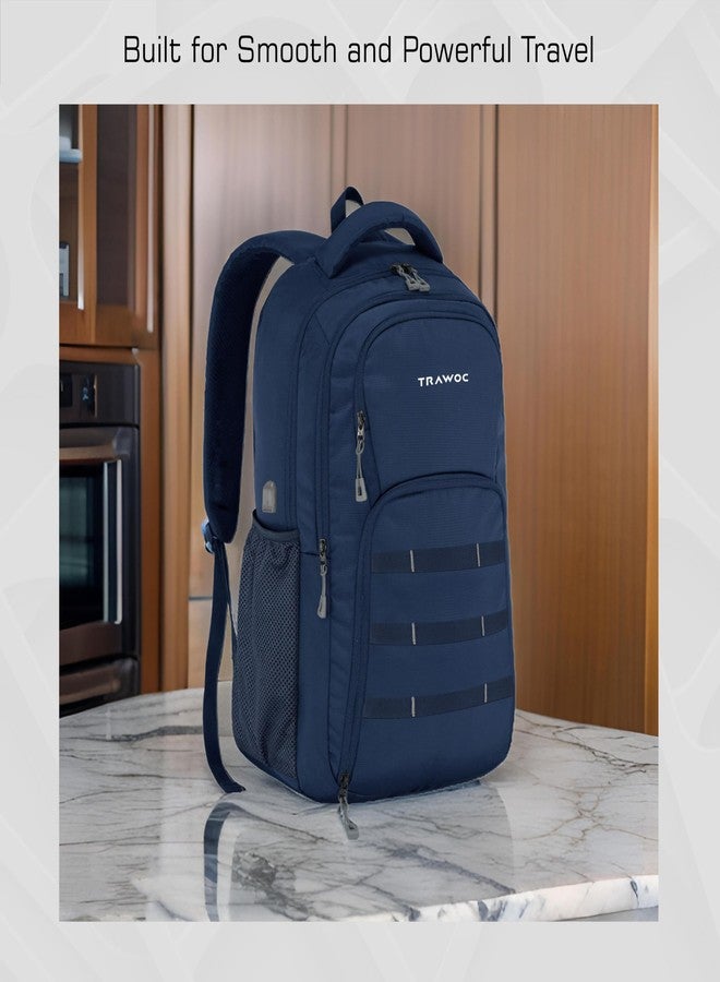 TRAWOC 35L Laptop Backpack TPB05 | Office & Travel Bag with 16-Inch Padded Laptop Compartment, USB Charging Port- 3-Year Warranty, Navyblue - Image 5
