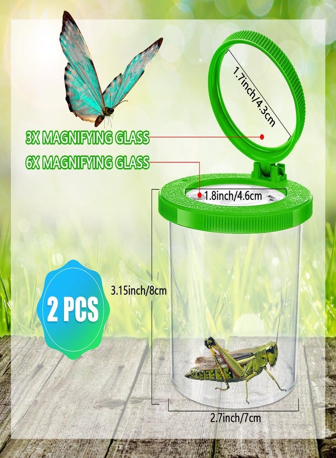 توريناليتال عارض الحشرات للأطفال، طقم مكون من قطعتين من صندوق التقاط الحشرات المكبرة للأطفال، حاوية مكبرة للحشرات، قفص حشرات، وعاء حشرات، مكبر، مستكشف الفناء الخلفي، مجموعة جمع عارض الحشرات - Image 2