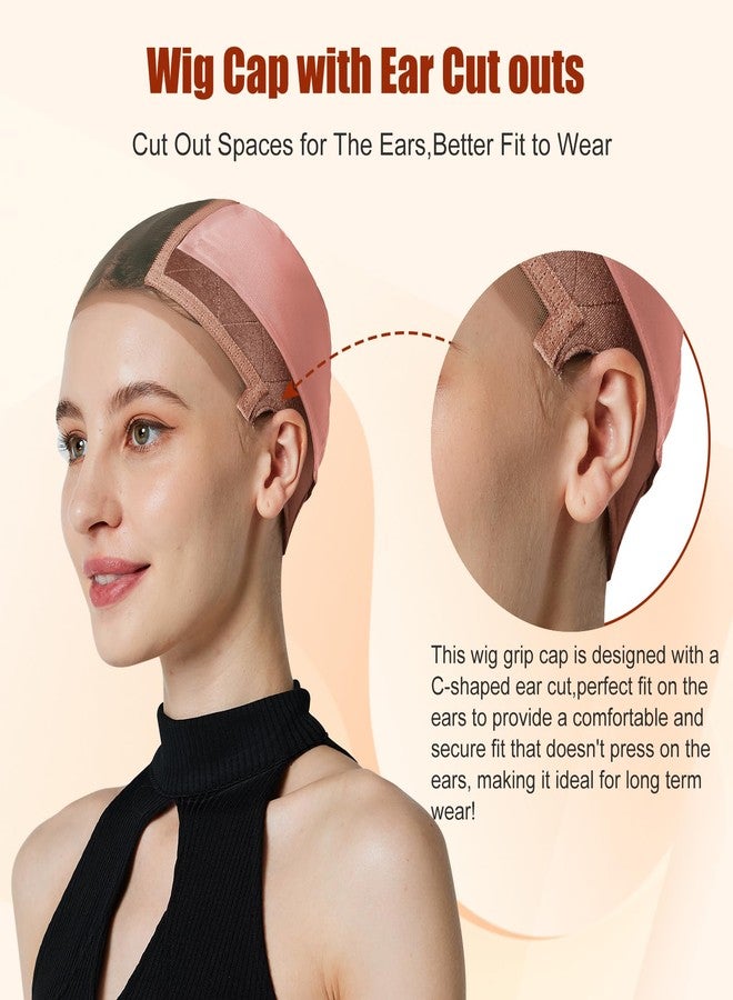 Xiushumyi Lace Wig Cap for Women,Adjustable Wig Grip Cap with Grip Band for Keeping Wigs In Place,Non Slip Caps Make Your Wigs Be Glueles(Light Brown) - Image 3