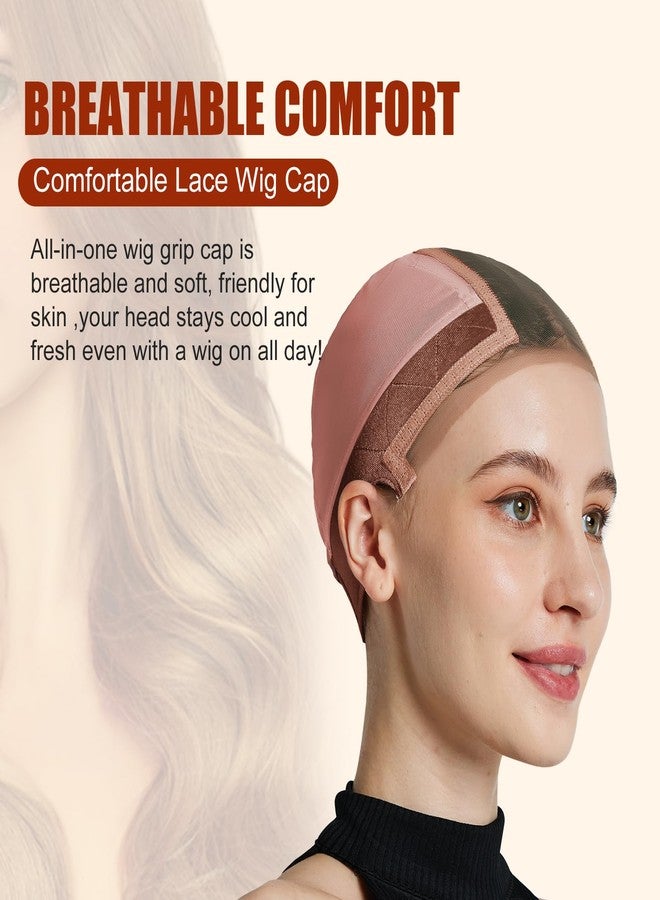 Xiushumyi Lace Wig Cap for Women,Adjustable Wig Grip Cap with Grip Band for Keeping Wigs In Place,Non Slip Caps Make Your Wigs Be Glueles(Light Brown) - Image 4