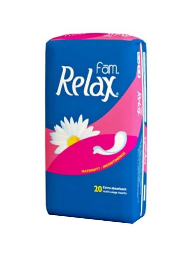 فام عبوة فوط صحية فام ريلاكس من 20 قطعة أبيض