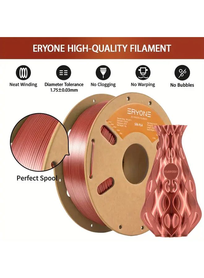 ERYONE Silk PLA 3D Printer Filament 1 75mm 1kg Emerald Green Color - Image 3