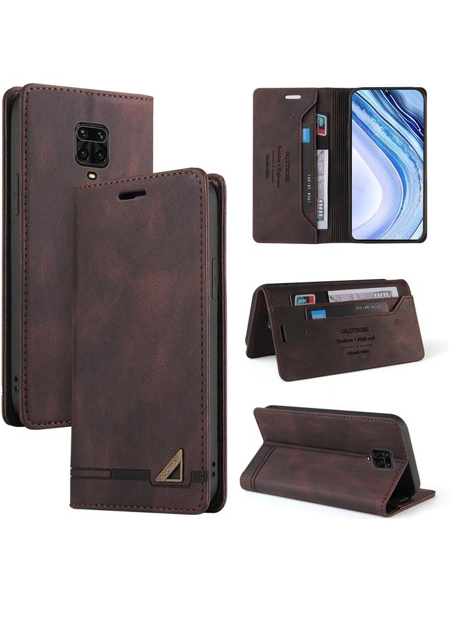 The Bros Case For Xiaomi Redmi Note 9S Skin Feel Anti-theft Brush Horizontal Flip Leather Case with Holder & Card Slots & Wallet