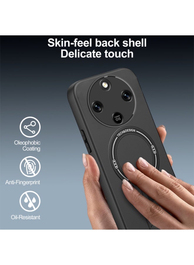 ايكارلوس جراب مزود بمسند لهاتف Honor X9d 5G، مصنوع من البولي كربونات والبولي يوريثين الحراري، يدعم حامل السيارة المغناطيسي - أسود - Image 2