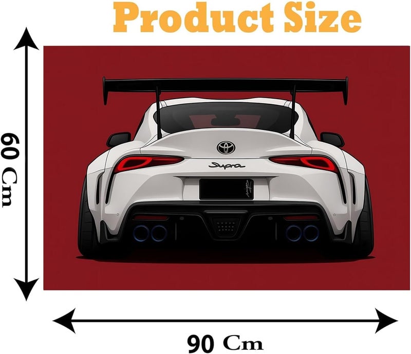 اي ار اس لوحة فنية جدارية مطبوعة على قماش مؤطر من ARS لسيارة تويوتا سوبرا MK4 2JZ - 90x60 سم، مناسبة للمكتب وغرفة المعيشة وغرفة النوم كهدية. - Image 2