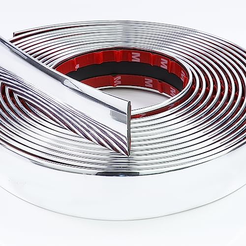 SBWLKJ 16FT Automotive Chrome Trim Molding 1"(25mm) Heavy Duty Chrome Car Moldings Trim UV Protected Scratch-Proof for Truck RV SUV Side Door Window Bumper, Self Adhesive - Image 3