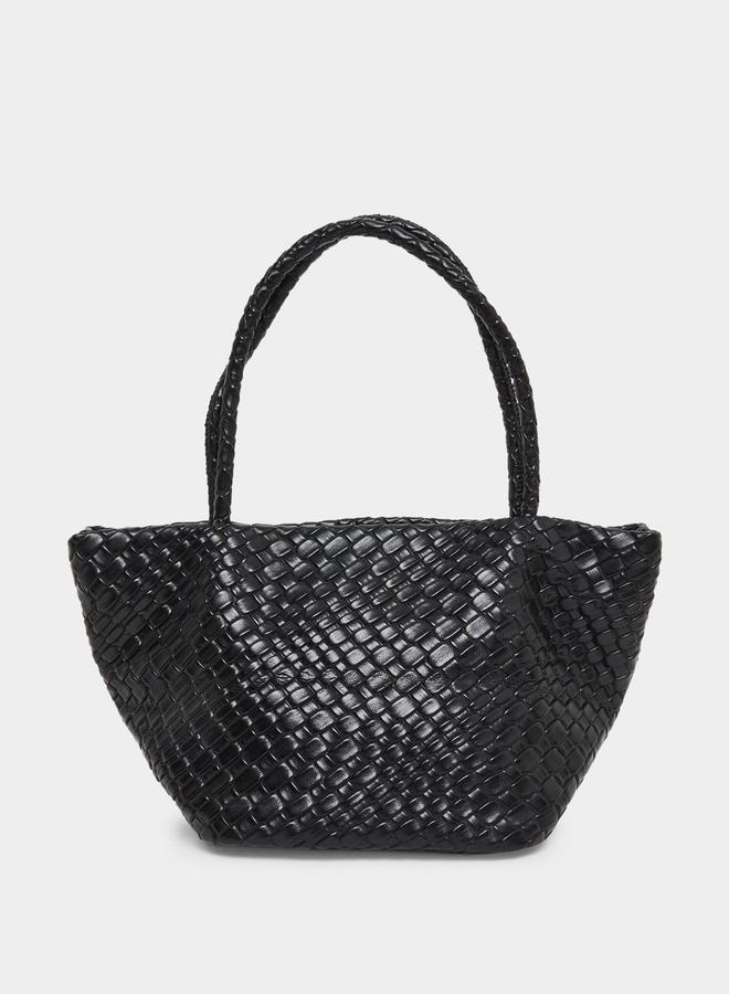 Styli Woven Design Tote Bag with Open Top - Image 2