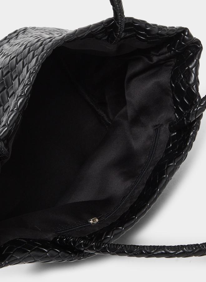 Styli Woven Design Tote Bag with Open Top - Image 4