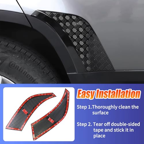 GafeSkui Rear Wheel Arch ABS Black Body Anti-Scratch Protection Cover Trim Kit Compatible with 2020-2025 Land Rover Defender 110 130 Decoration Armor Sticker Trim Exterior Accessories - Image 4