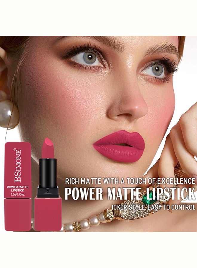 BSIMONE Power Matte Lipstick, Highly Pigmented Long-Lasting Moisturizing Non-Drying Velvet Lipstick, #07 - Image 4