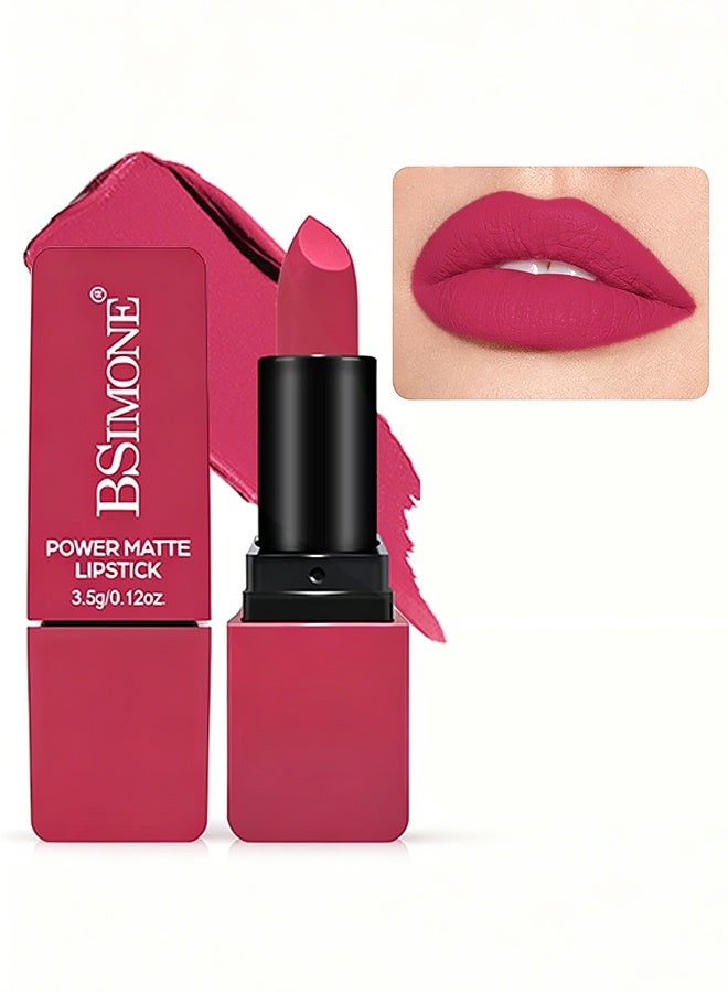 BSIMONE Power Matte Lipstick, Highly Pigmented Long-Lasting Moisturizing Non-Drying Velvet Lipstick, #07 - Image 1
