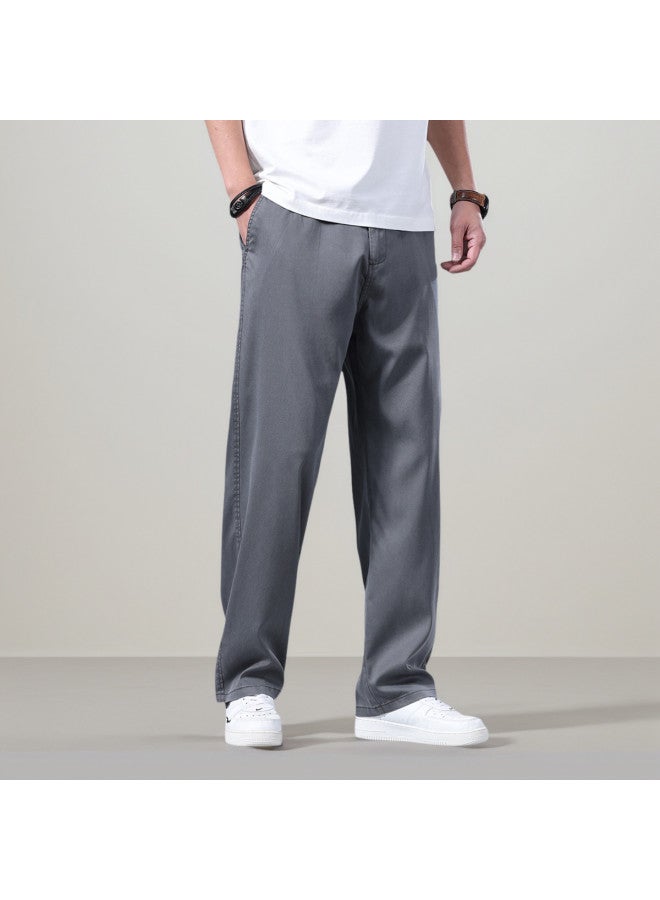 Tucano summer Comfort Trendy Straight-leg Men's Casual Pants In Solid Colors For Daily Commuting - Image 3