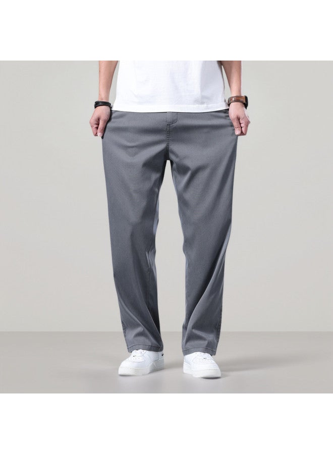 Tucano summer Comfort Trendy Straight-leg Men's Casual Pants In Solid Colors For Daily Commuting - Image 2