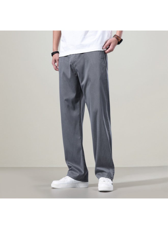 Tucano summer Comfort Trendy Straight-leg Men's Casual Pants In Solid Colors For Daily Commuting - Image 4
