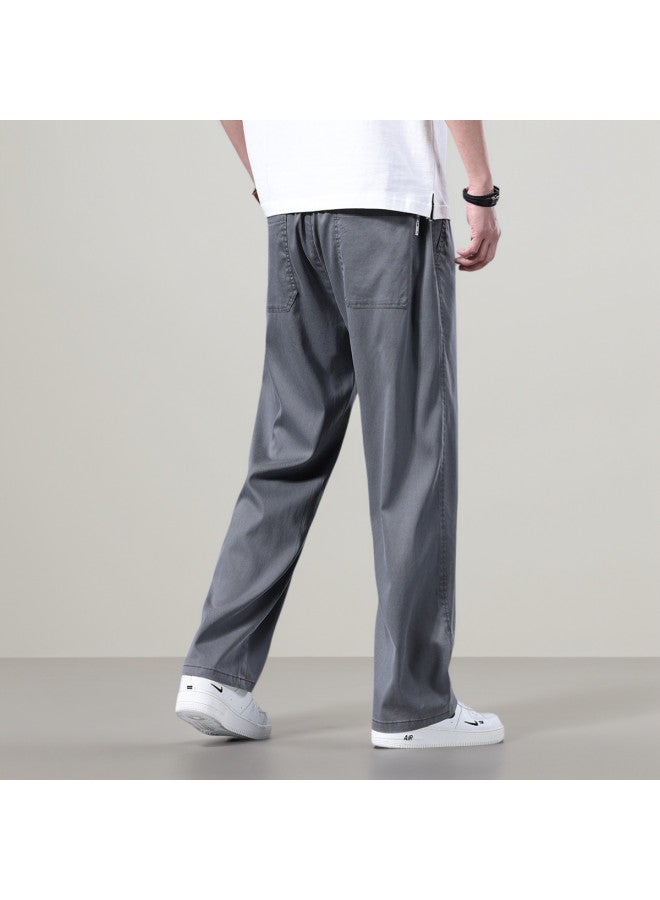 Tucano summer Comfort Trendy Straight-leg Men's Casual Pants In Solid Colors For Daily Commuting - Image 5