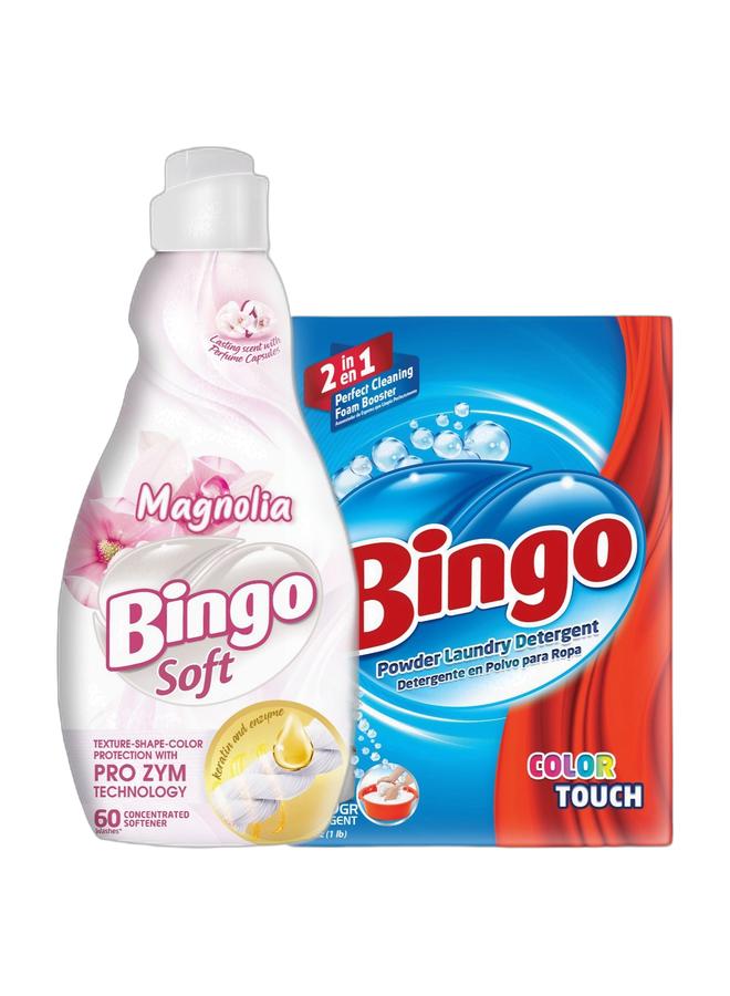 Bingo Soft Concentrated Fabric Softener 1.44L Magnolia Garden with Bingo Powder Laundry Detergent Bundle - Image 1
