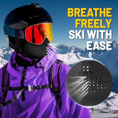 GXCROR Winter Balaclava Ski Mask,Windproof & Thermal,Face Mask for Skiing,Motorcycling,Fishing,Running Black - Image 2