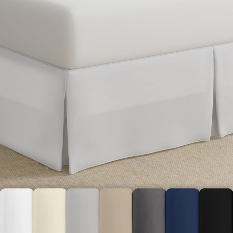Bed Maker's Bed Makerâ€™s Never Lift Your Mattress Bed Skirt, Designed for Box Spring Beds, Split Corners, 14 Inch Drop Length, King, White - Image 1