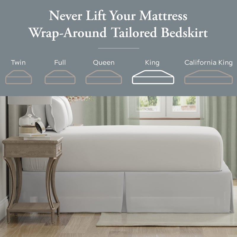 Bed Maker's Bed Makerâ€™s Never Lift Your Mattress Bed Skirt, Designed for Box Spring Beds, Split Corners, 14 Inch Drop Length, King, White - Image 2