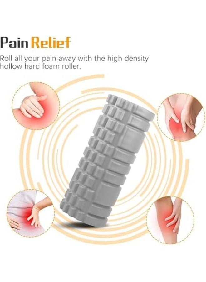 Foam Roller, Fitness Foam Roller, Deep Muscle Massage and Lightweight Muscle Massage for Yoga, Pilates for Muscle Relaxation, Balance Exercise, Physical Therapy Pain Relief (Grey) - Image 2